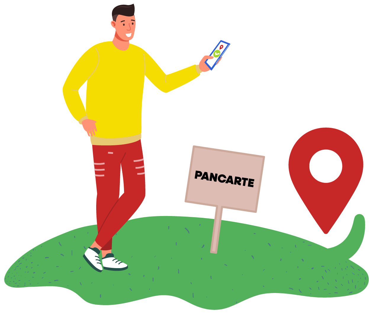 Application Où est la pancarte affichée sur iPhone